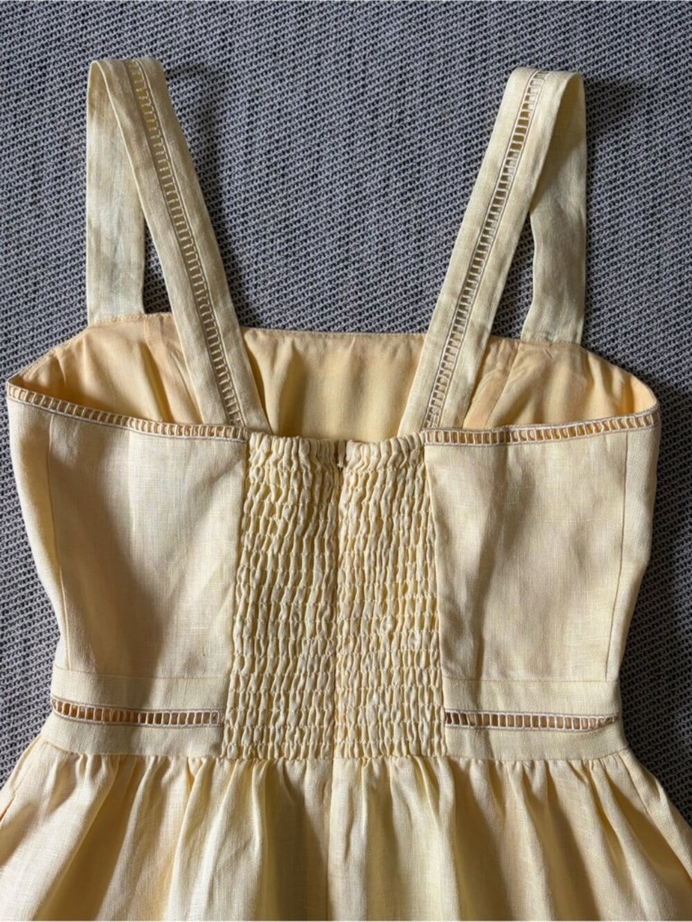 NEW Reformation Everett Linen Midi Dress Ray of Light Yellow | US 4 UK 8 - Picture 9 of 14